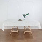 60x102 White Linen Rectangular Tablecloth |  Slubby Textured Wrinkle Resistant Tablecloth