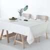 60x102 White Linen Rectangular Tablecloth |  Slubby Textured Wrinkle Resistant Tablecloth