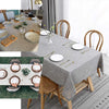 60"x126" Blue Rectangular Tablecloth, Linen Table Cloth With Slubby Textured, Wrinkle Resistant