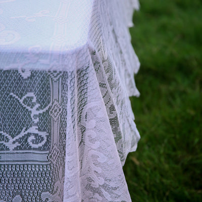 60"X126" Premium Lace Blush | Rose Gold Rectangular Oblong Tablecloth