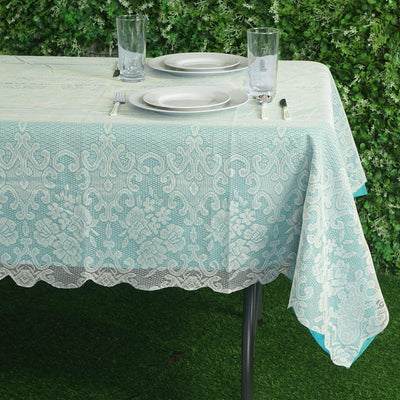 60"x90" Premium Lace Ivory Rectangular Oblong Tablecloth