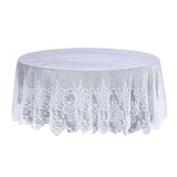 Lace Tablecloths, 108 inch Round Tablecloth, White Tablecloths | TableclothsFactory