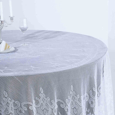 Lace Tablecloths, 108 inch Round Tablecloth, White Tablecloths | TableclothsFactory