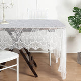 120inch x 60inch White Premium Lace Rectangle Tablecloth Vintage Rustic Decor