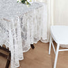 120inch x 60inch White Premium Lace Rectangle Tablecloth Vintage Rustic Decor