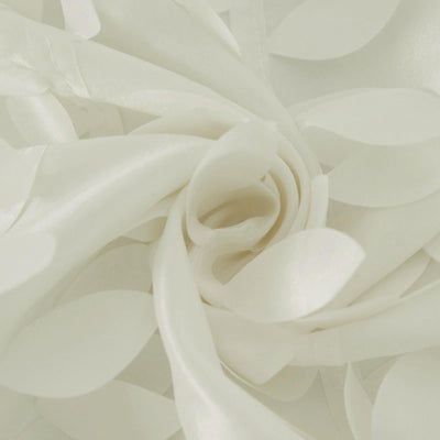 132Inch Ivory Leaf Petal Taffeta Round Tablecloth#whtbkgd