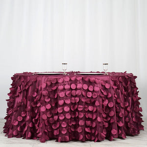 120" Burgundy Round Flamingo Petals Tablecloth