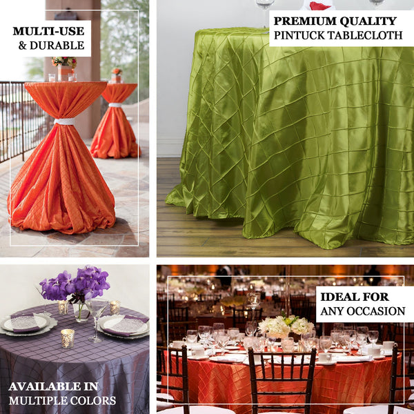 120" Red Pintuck Round Tablecloth