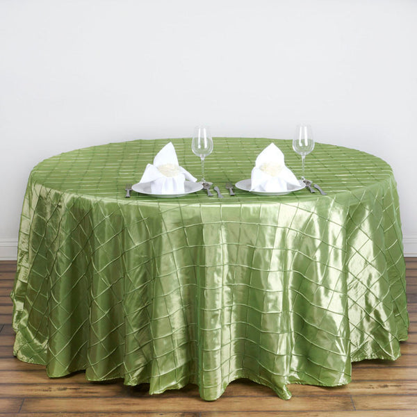 120" Apple Green Pintuck Round Tablecloth