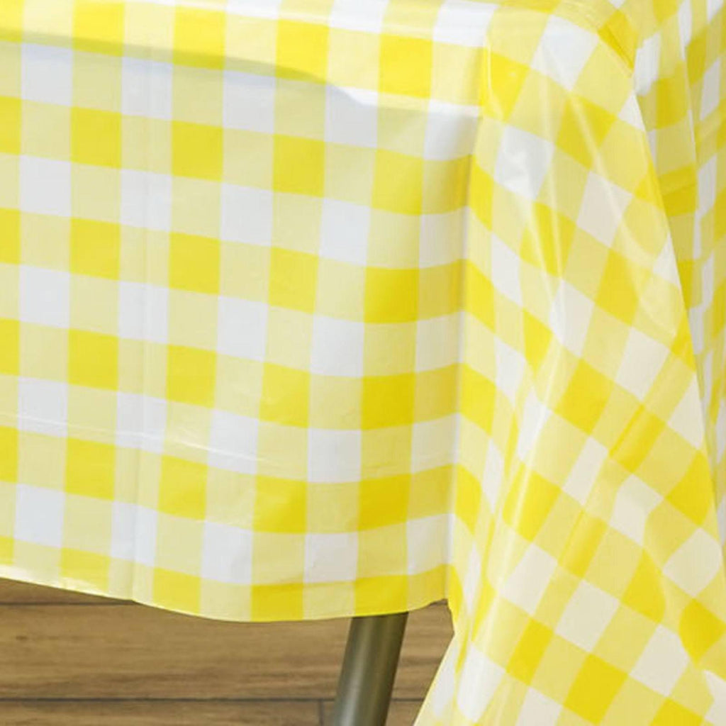 yellow and grey tablecloth