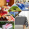 Buffalo Plaid Rectangle Vinyl, PVC Checkered Spill Proof | Disposable Waterproof Tablecloths