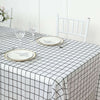 Black/White Plastic Rectangle Tablecloth, Waterproof Disposable PVC Tablecloth - Checkered Design