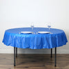 84" Royal Blue 10 Mil Thick Crushed Design Waterproof Tablecloth PVC Round Disposable Tablecloth