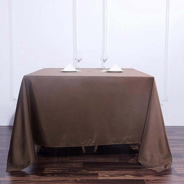 70inch Chocolate Square Polyester Table Overlay