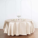 108" Beige Satin Round Tablecloth