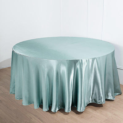 120" Dusty Sage Satin Round Tablecloth