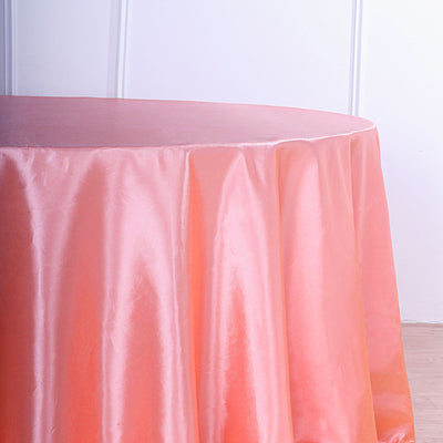 120 Coral Satin Round Tablecloth