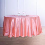 120 Coral Satin Round Tablecloth