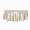 90inch Beige Satin Round Tablecloth