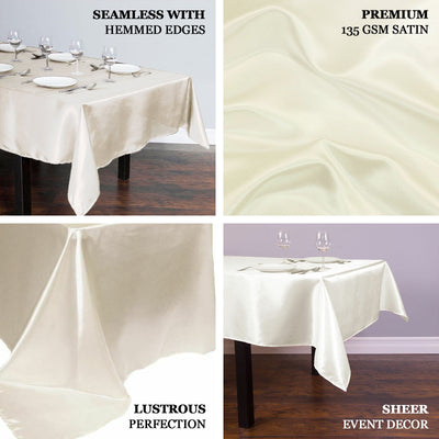 50"x120" Chocolate Satin Tablecloth