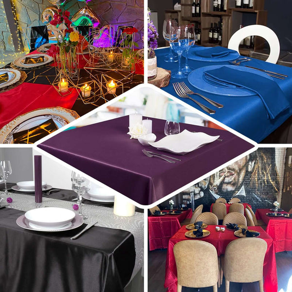 60x102 Burgundy Satin Rectangular Tablecloth