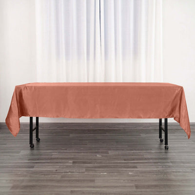 60x102 inches Terracotta Satin Rectangular Tablecloth