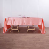 60x126 Coral Satin Rectangular Tablecloth