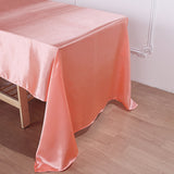 60x126 Coral Satin Rectangular Tablecloth