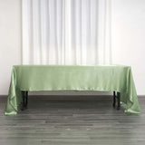 60inch x 126inch Sage Green Satin Rectangular Tablecloth