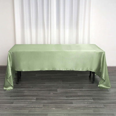 60inch x 126inch Sage Green Satin Rectangular Tablecloth