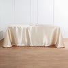 90"x132" Beige Satin Rectangular Tablecloth