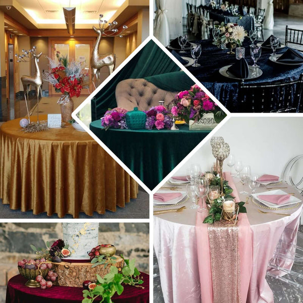 120" | Black Velvet Round Tablecloth