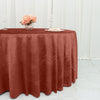 120Inch Terracotta Premium Velvet Round Tablecloth, Reusable Linen