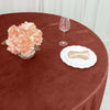 120Inch Terracotta Premium Velvet Round Tablecloth, Reusable Linen