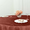 120Inch Terracotta Premium Velvet Round Tablecloth, Reusable Linen