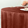 120Inch Terracotta Premium Velvet Round Tablecloth, Reusable Linen