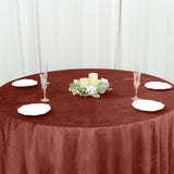 120Inch Terracotta Premium Velvet Round Tablecloth, Reusable Linen