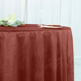 120Inch Terracotta Premium Velvet Round Tablecloth, Reusable Linen