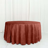 120Inch Terracotta Premium Velvet Round Tablecloth, Reusable Linen