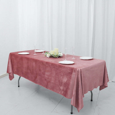 60x102inch Dusty Rose Premium Sheen Velvet Rectangle Tablecloth