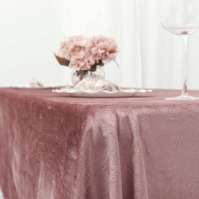 60x102inch Dusty Rose Premium Sheen Velvet Rectangle Tablecloth