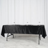 60inch x 102inch Black Premium Velvet Rectangle Tablecloth, Reusable Linen