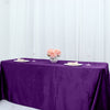 90x132Inch Purple Premium Velvet Rectangle Tablecloth, Reusable Linen