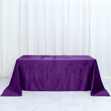 90x132Inch Purple Premium Velvet Rectangle Tablecloth, Reusable Linen