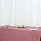 90x132inch Dusty Rose Premium Sheen Velvet Rectangle Tablecloth