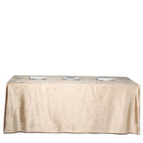 90inch x156inch Champagne Premium Velvet Rectangle Tablecloth, Reusable Linen