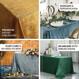 90Inchx156Inch Peacock Teal Premium Velvet Rectangle Tablecloth, Reusable Linen