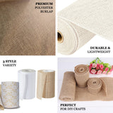 6 inch x 10 Yards | Natural | Polyester Burlap Fabric | Burlap Rolls Wholesale