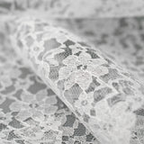 6 inches x 10 Yards White Floral Lace Fabric Bolt#whtbkgd