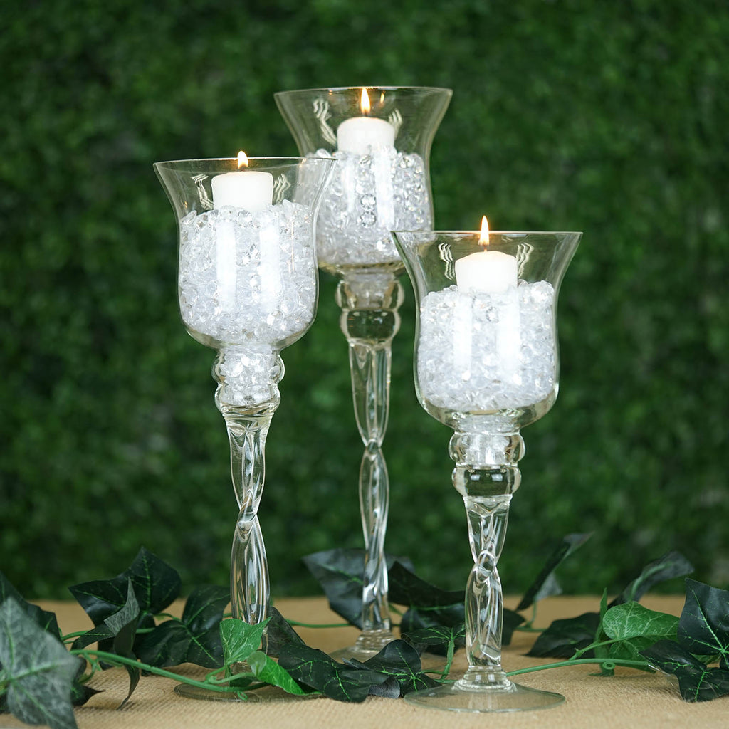 Mega Crafts Set of 12 Clear 3" Crown Glassware Candle Holder 